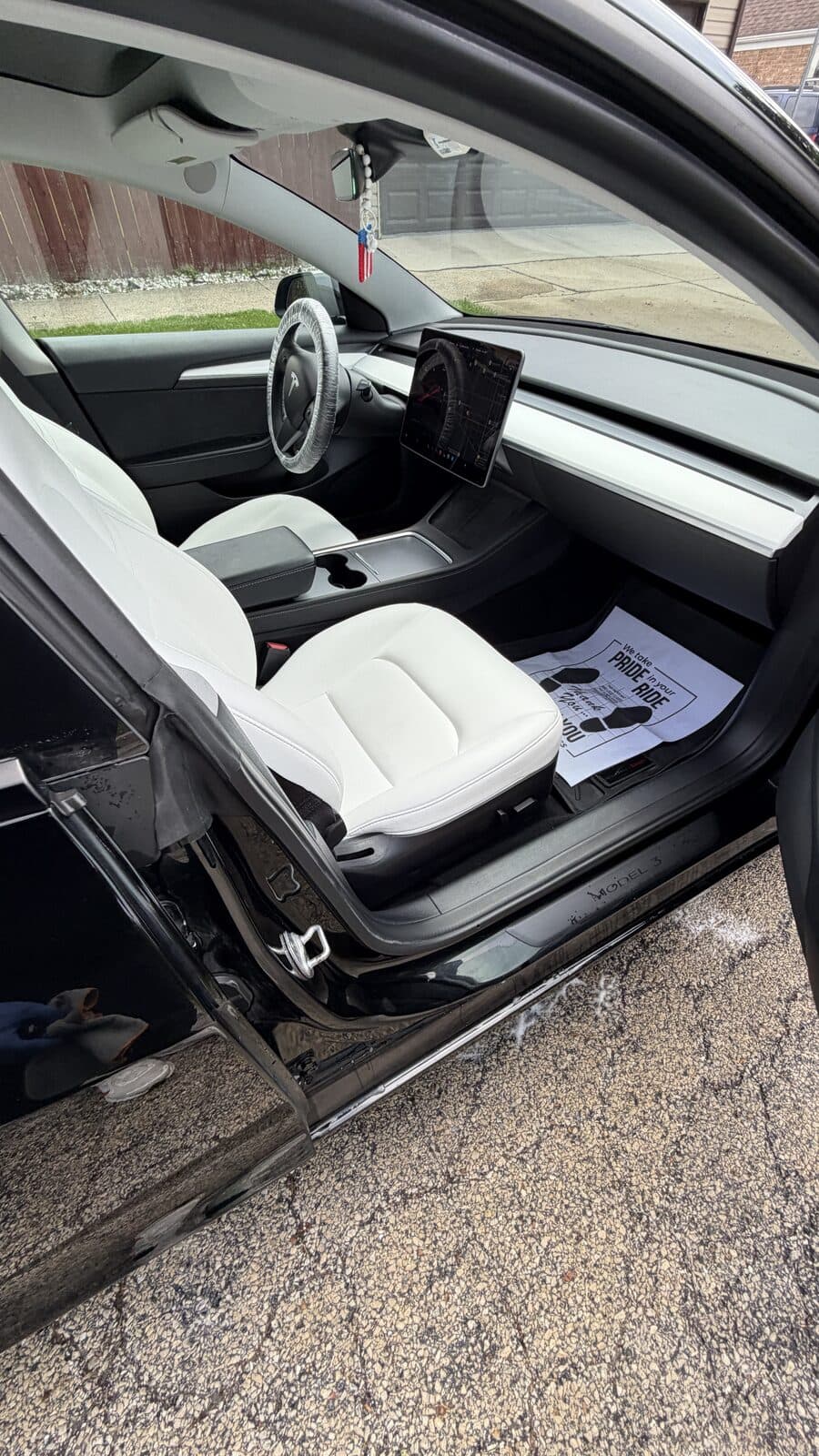 Tesla Model 3 interior after detailing