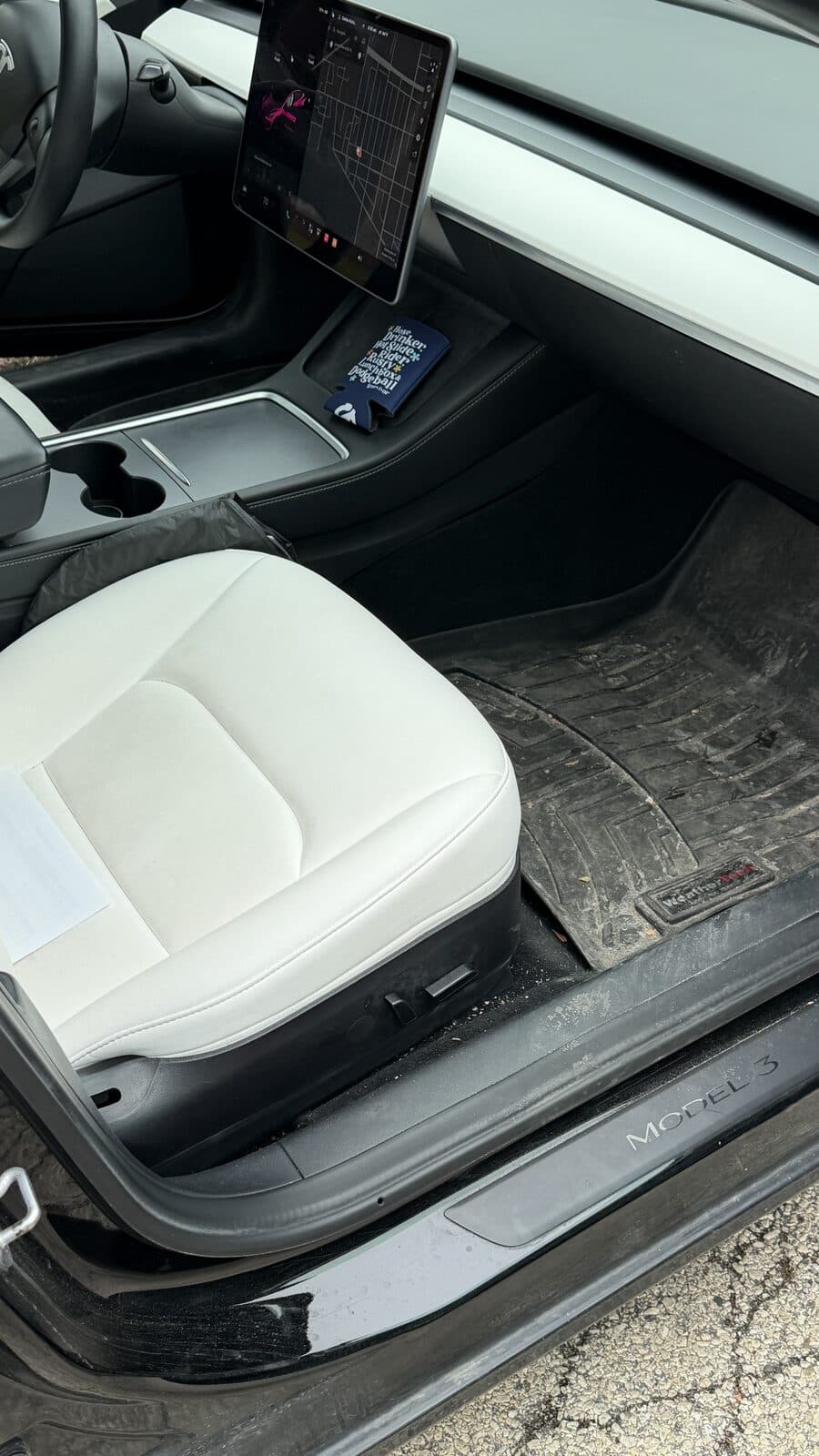 Tesla Model 3 interior before detailing
