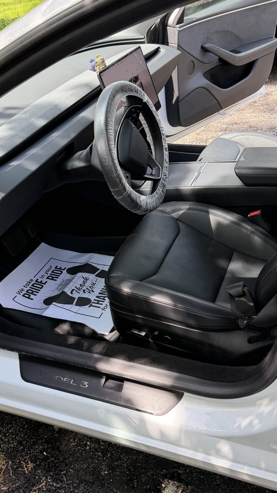Tesla Model 3 interior after detailing